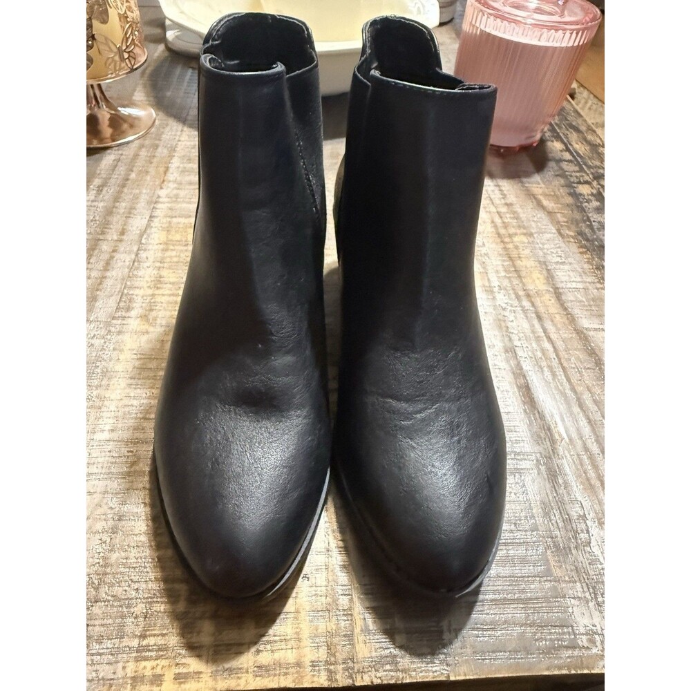 Forever Women Ankle Boots Block Heels Side Zipper elastic Booties Black